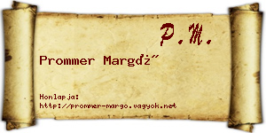 Prommer Margó névjegykártya